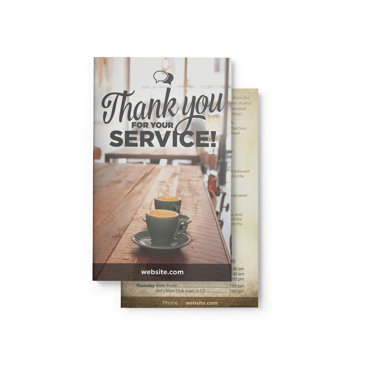 Thank You For Your Service Card » Coffee Cups