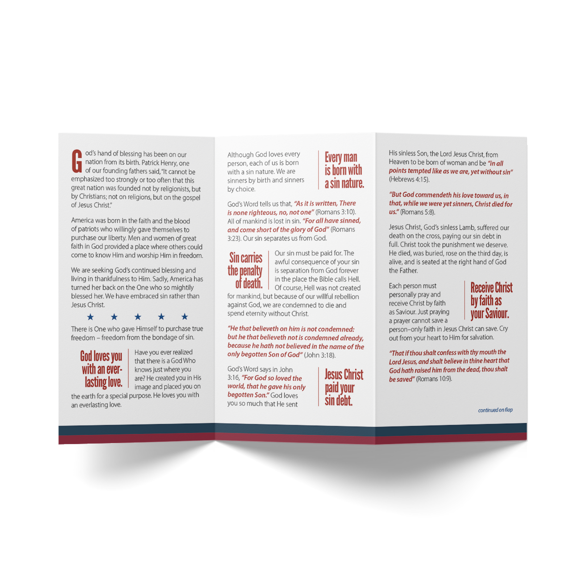 God Bless America 250th Anniversary Gospel Tract » American Flag