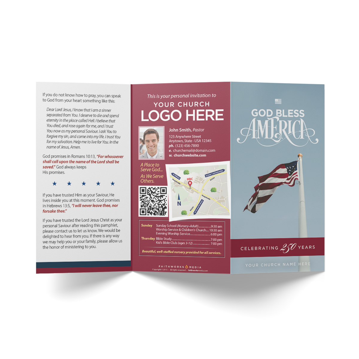God Bless America 250th Anniversary Gospel Tract » American Flag